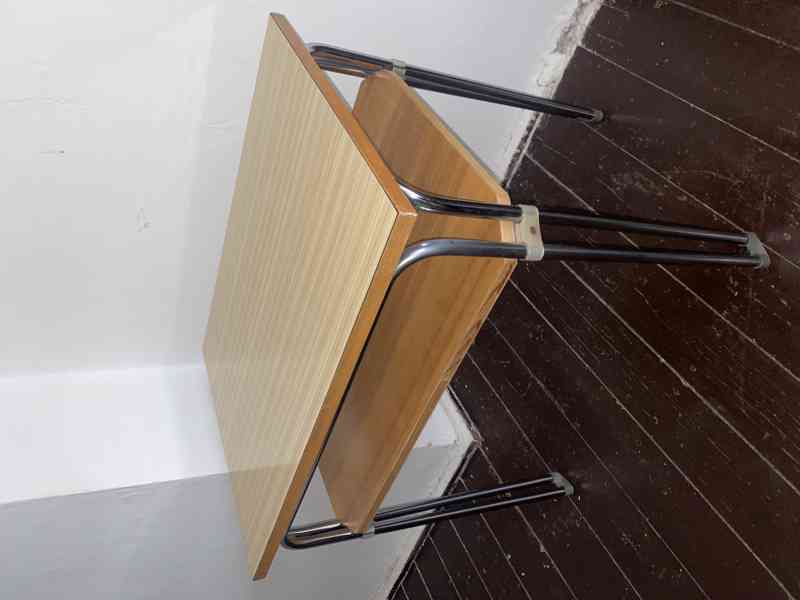 Retro chromovaný trubkový stolek 70.léta - foto 13