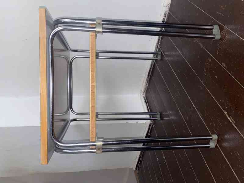 Retro chromovaný trubkový stolek 70.léta - foto 5