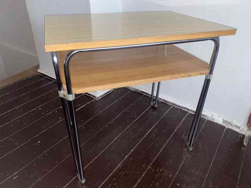 Retro chromovaný trubkový stolek 70.léta - foto 9