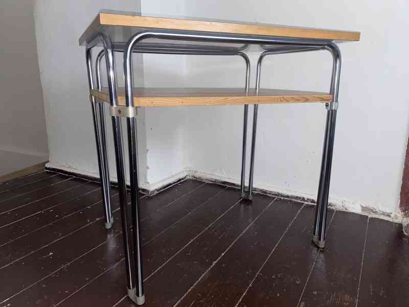 Retro chromovaný trubkový stolek 70.léta - foto 8