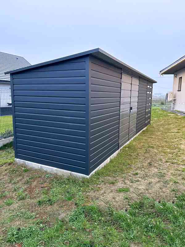 Zahradní domek 6x2m + přístřešek 1,5m Dvoukřídlá vrata TS901 - foto 3