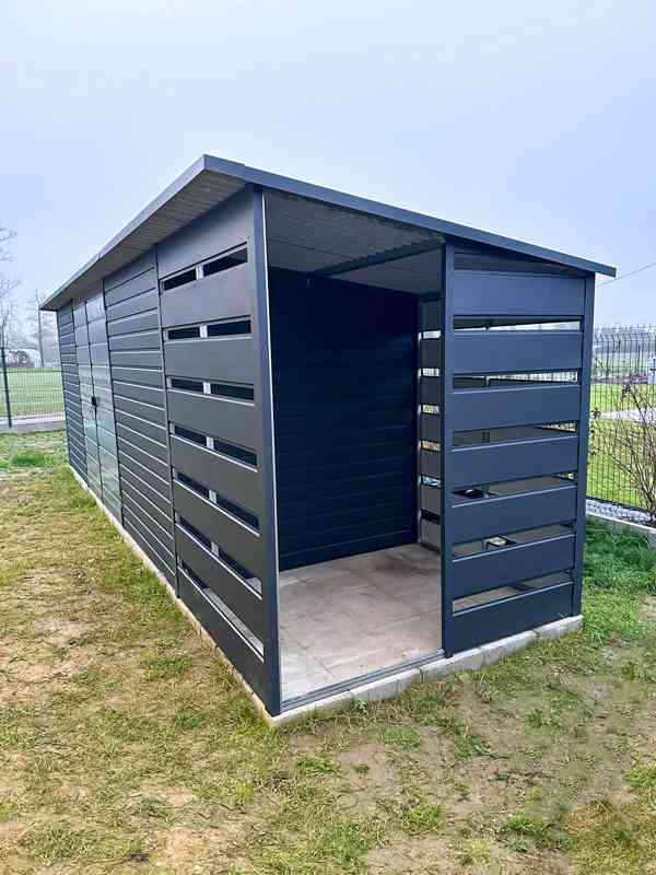 Zahradní domek 6x2m + přístřešek 1,5m Dvoukřídlá vrata TS901 - foto 4
