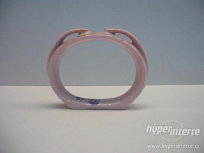 Růžový porcelán z Chodova - Lenka - kroužek na ubrousky malý - foto 3