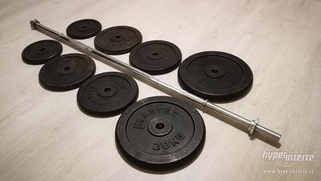 Nakládací obouruční činka - 110 kg - foto 1