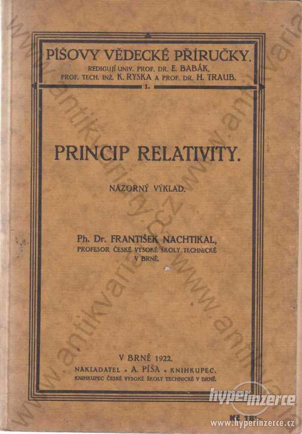 Princip relativity František Nachtikal 1922 - foto 1