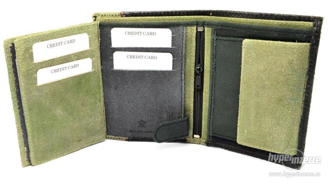 Kožená pánská peněženka olivová - foto 8
