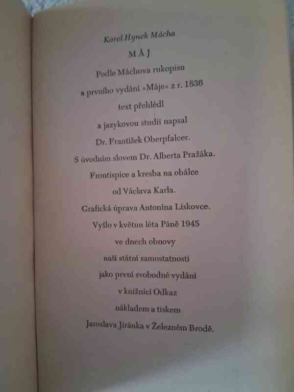 K. H. Mácha - Máj (rok vydání 1945) - foto 2