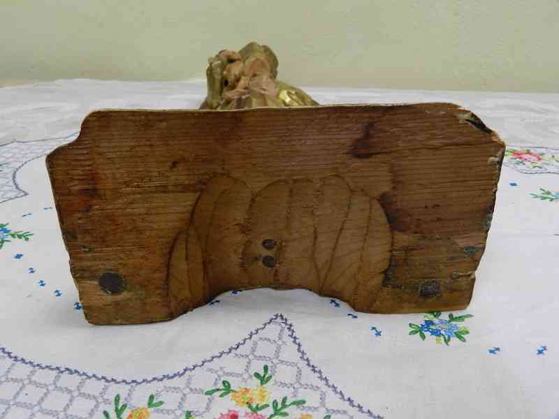Velmi stará zlacená dřevěná Socha Madona s Ježíškem - foto 8