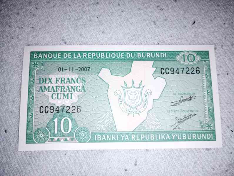 Burundi bankovka - foto 2