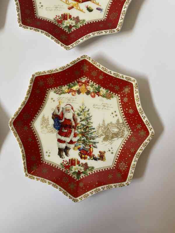 Santa Claus - 4 porcelánové talířky tvar hvězdy - foto 3