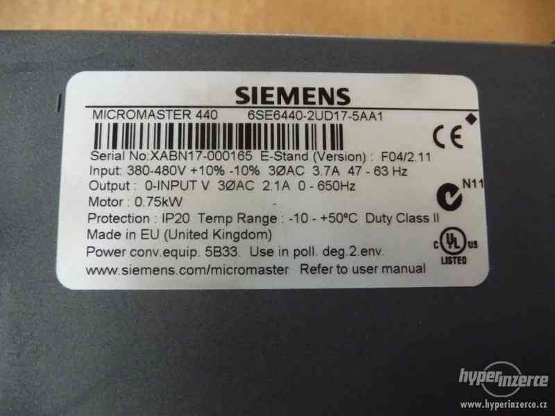 Frekvenční měnič Siemens Micromaster 440 - foto 3