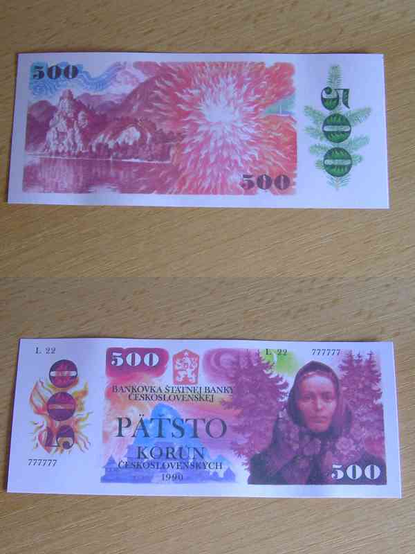 RU,ČSSR , ČSR- nevydanné bankovky , návrhy oboustranná kopie - foto 5