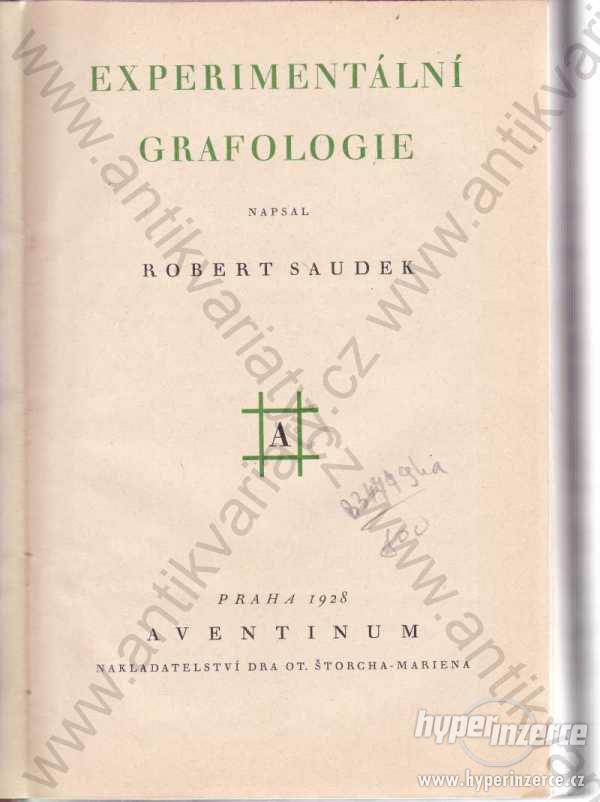 Experimentální grafologie Robert Saudek 1928 - foto 1
