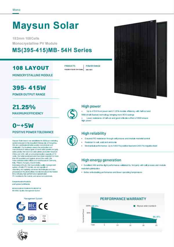14,4kWp Maysun Solar 390W solární moduly FV panely bez daně  - foto 1