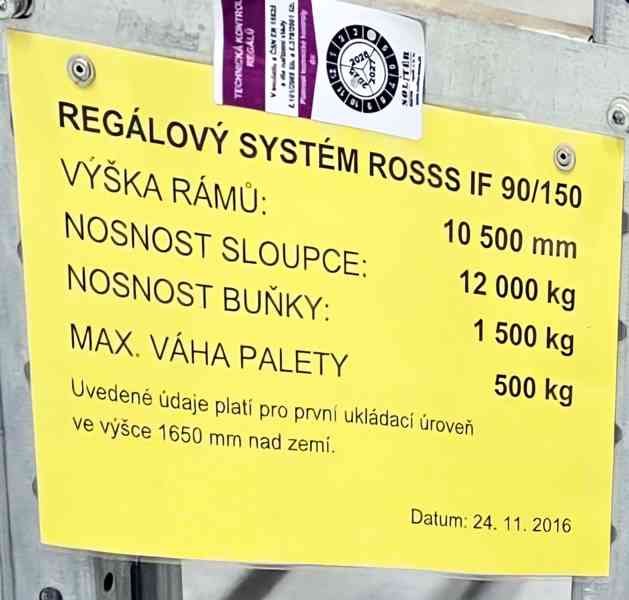 Paletové regály Rosss šířka: 2,7m PP Bazar - foto 7