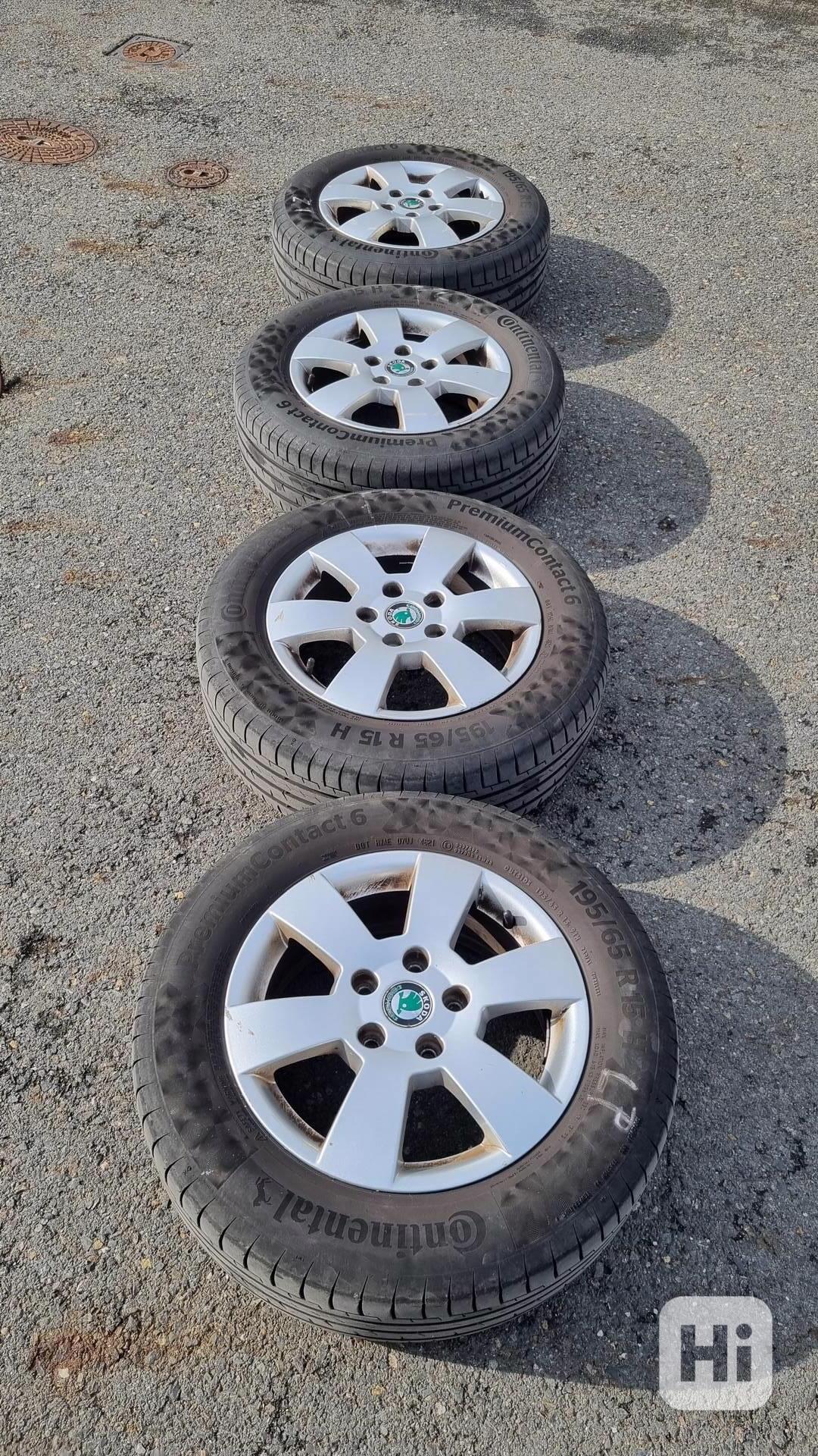 ALU disky Škoda 15¨ + letní pneu Continental - foto 1