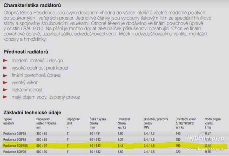 Hliníkové radiátory - NOVÉ - foto 4