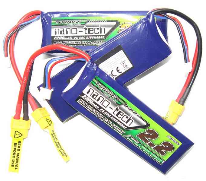 RC Li-pol TURNIGY Nano-tech 2200mAh, 7.4V, 2S1P, 25C - foto 2