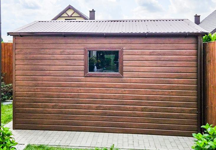 Zahradní domek 3x4 m -  dveře - okno okapy tmavý ořech TS758 - foto 4
