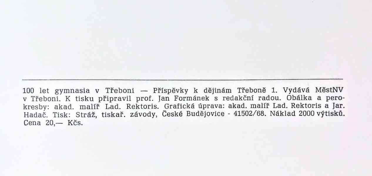 Almanach 100 let třeboňského gymnázia a Výroční zpráva 1938 - foto 5