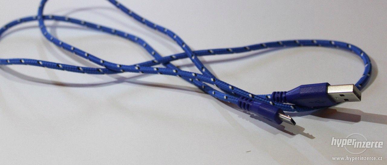 USB kabel modrý 1m - foto 2