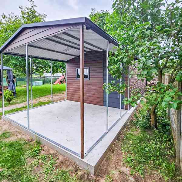 Plechova garáž 6x4 přístřešek3x4 Dvoukřídlá vrata Okno TS749 - foto 3