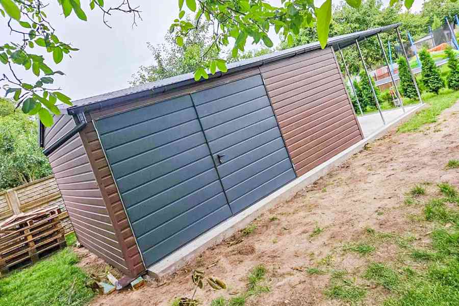 Plechova garáž 6x4 přístřešek3x4 Dvoukřídlá vrata Okno TS749 - foto 5