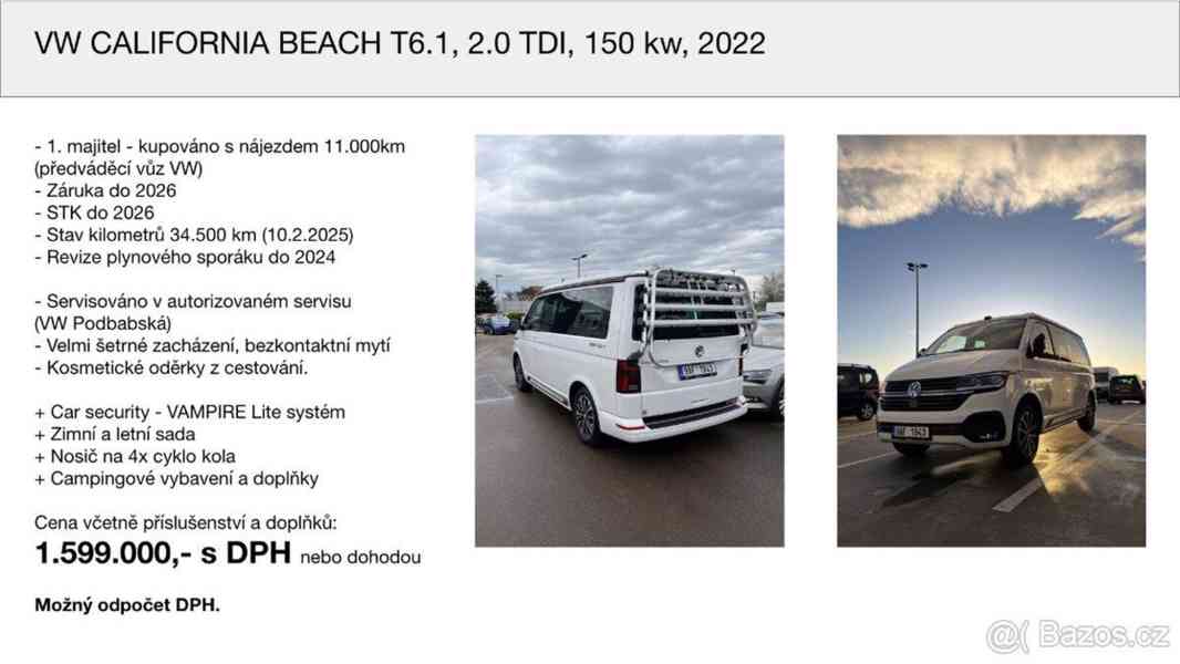 Volkswagen California 2,0   T6.1 Beach - foto 2