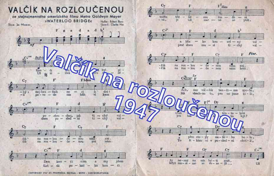 Noty Valčík na rozloučenou – 1947 - foto 2