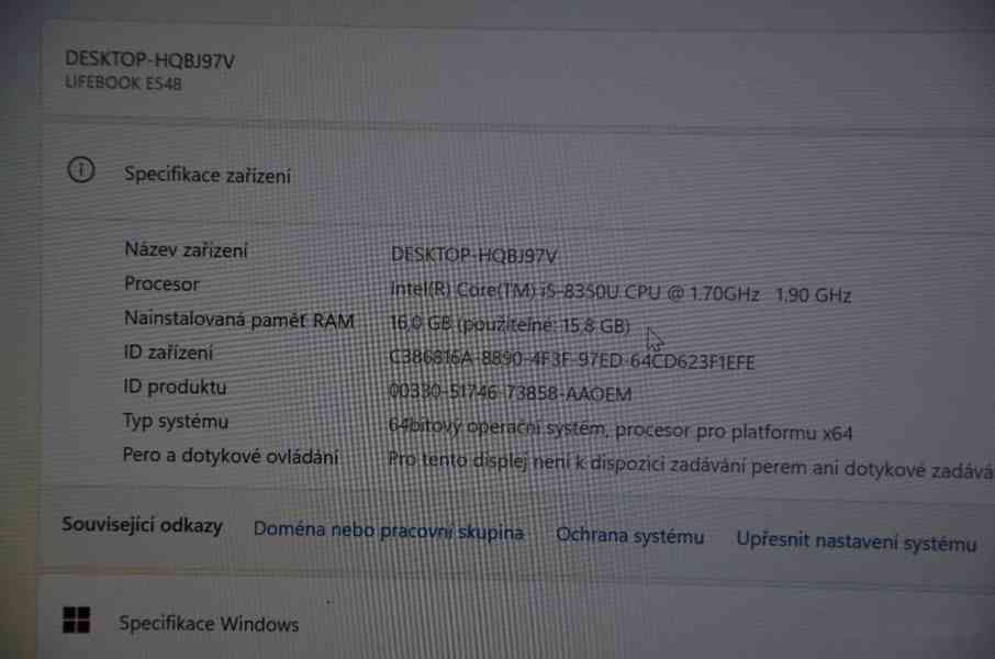 Fujitsu Lifebook E548 i5/16GB/SSD 256GB/záruka - foto 3