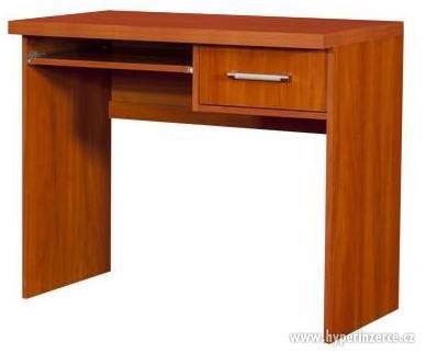 PC stolek, psací stůl, dřevo, dekor jabloň, nový v demontu - foto 3