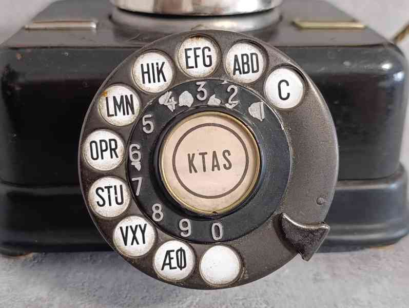 Velmi starý těžký dánský kovový telefon KTAS D08 - foto 14