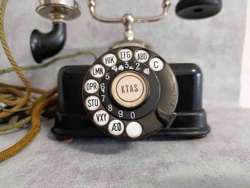 Velmi starý těžký dánský kovový telefon KTAS D08 - foto 3