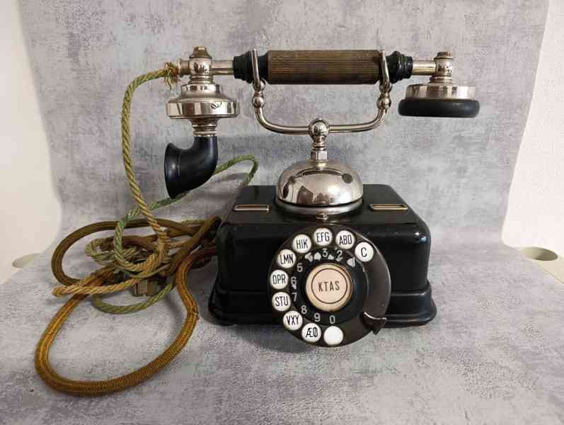 Velmi starý těžký dánský kovový telefon KTAS D08 - foto 2