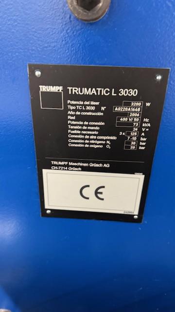 Laser TRUMPF TruLaser3030 3,2kW rv.06 -100% stav-sleva-ihned - foto 6