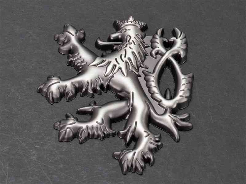 Otvírák Český lev velký s magnetem - stříbrný - foto 4
