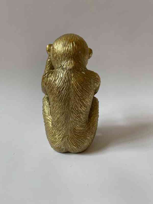 Opice nevidím - socha ve zlatém provedení - foto 3
