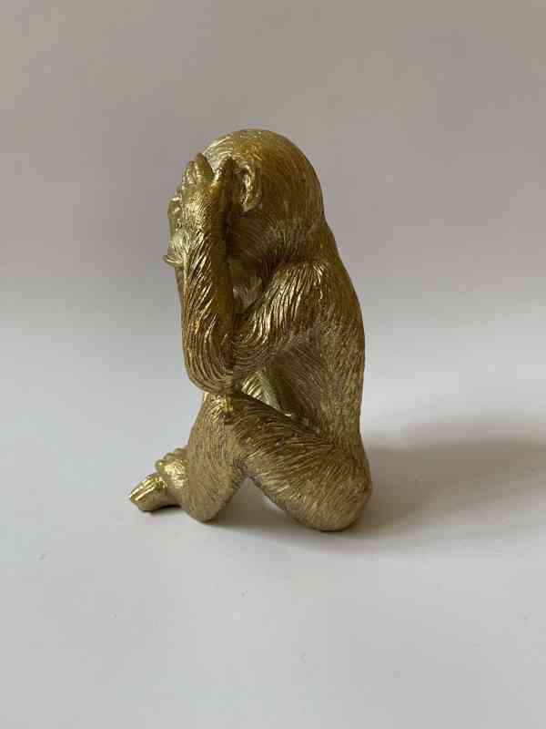 Opice nevidím - socha ve zlatém provedení - foto 4