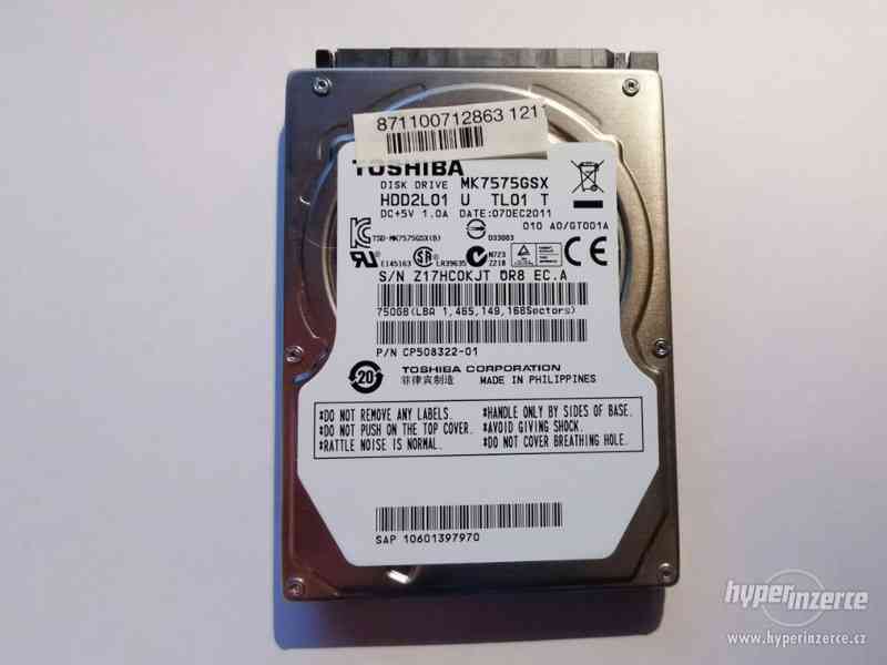 HDD Toshiba 750GB SATA 2,5" pevný disk pro notebook - foto 1