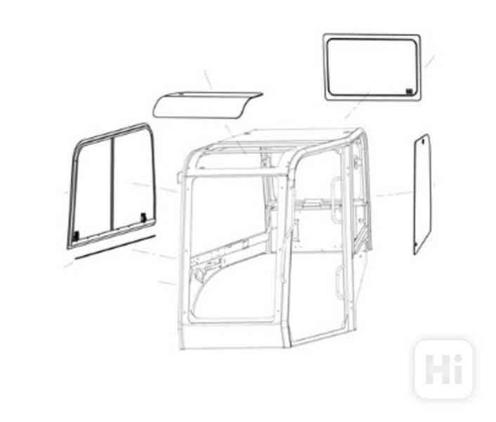 sklo okno sklá do kabín na stavebné stroje všetkých značiek - foto 1