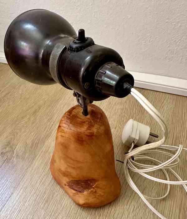 UPCYCLING el lampa AUTORSKÝ ORIGINÁL BAKELIT DŘEVO - foto 6