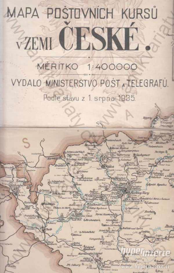 Mapa poštovních kurzů v zemi České 1935 - foto 1