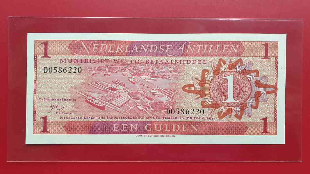 Bankovka NIZOZEMSKÉ ANTILY 1 Gulden rok 1970 UNC - foto 1