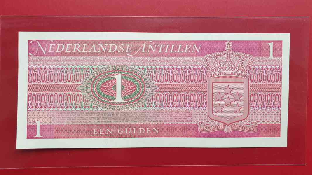 Bankovka NIZOZEMSKÉ ANTILY 1 Gulden rok 1970 UNC - foto 2