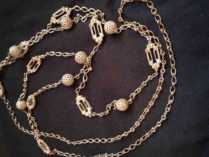 Dlouhý náhrdelník - závěs - vintage - foto 2