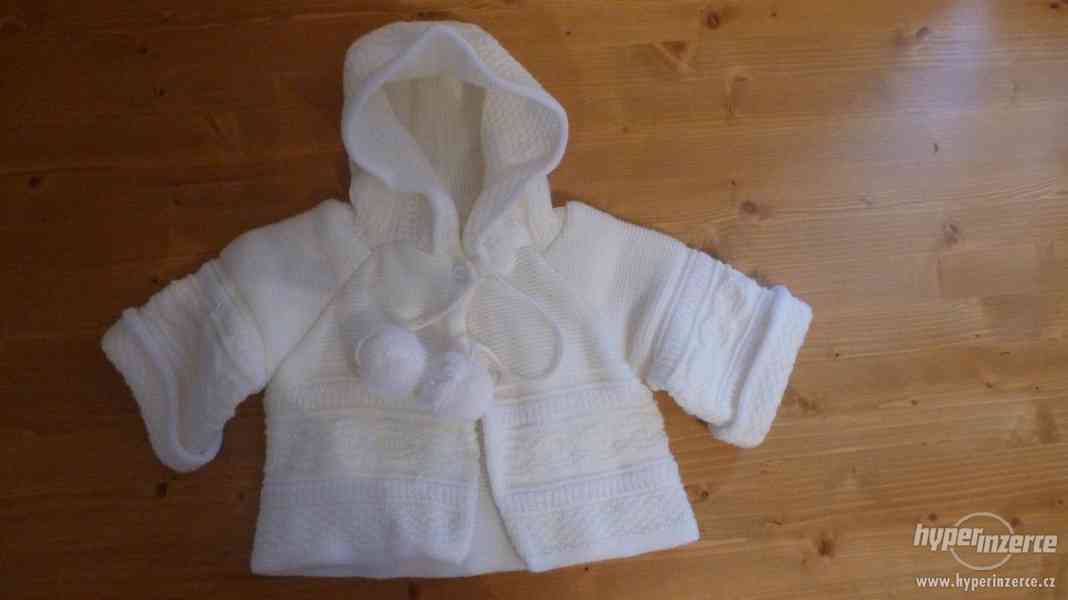 Dětský podzimní kabátek úplet 0-3 měsíce - foto 1