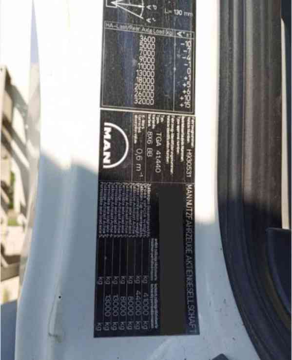 8x6 sklápěč S1, 41/32t MAN TGA - foto 7