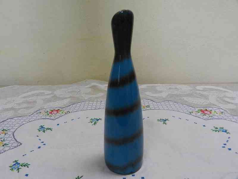 Modrá Váza Spirála Brusel Značeno Československo   - foto 5