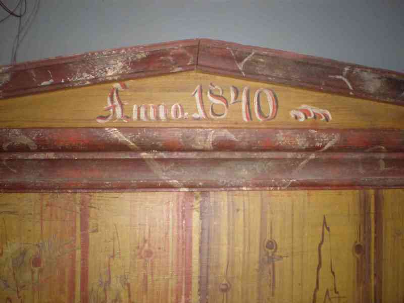 původní malovaná skříň, vročení 1840 - foto 2
