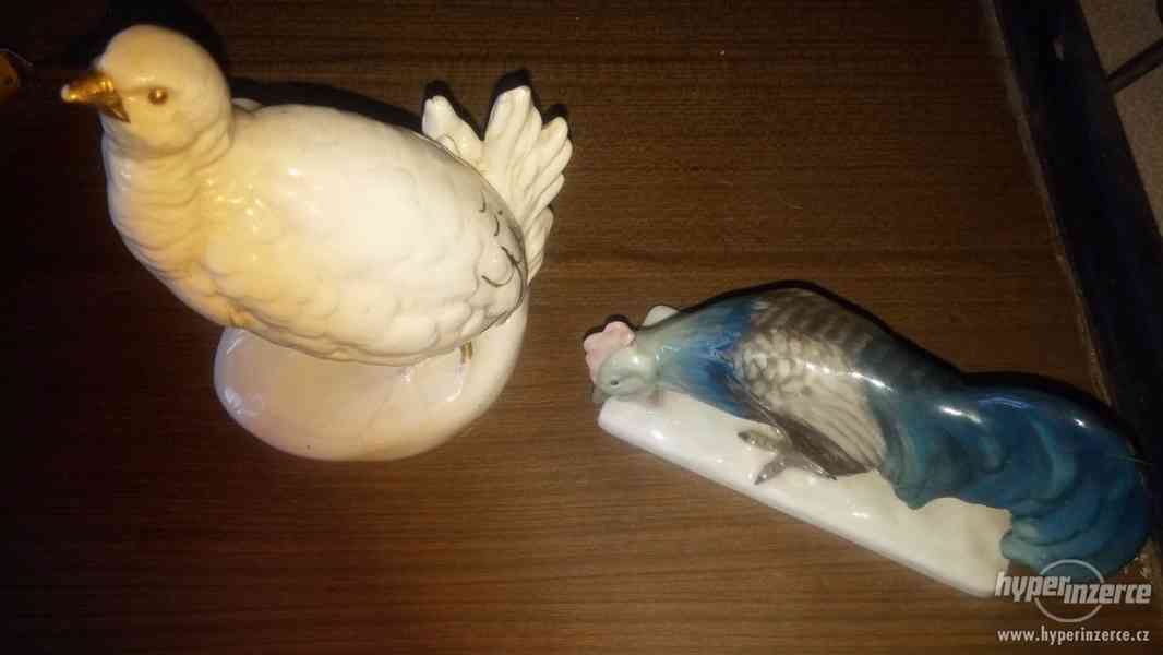 Dux.. porcelánový holub a kohout - foto 4